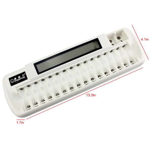 For NiMH NiCd Battery Charging 18 Slots AA/AAA Smart Battery Charger White